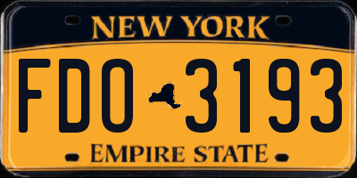 NY license plate FDO3193