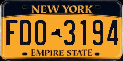 NY license plate FDO3194