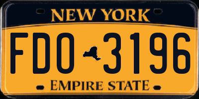 NY license plate FDO3196