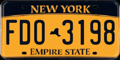 NY license plate FDO3198