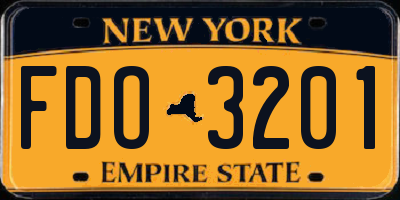 NY license plate FDO3201