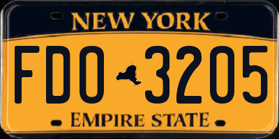 NY license plate FDO3205