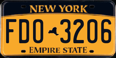 NY license plate FDO3206