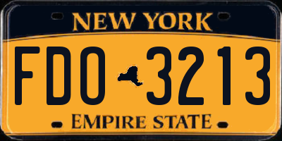 NY license plate FDO3213