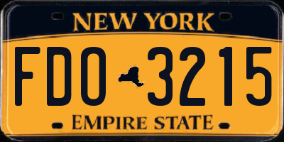 NY license plate FDO3215