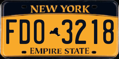 NY license plate FDO3218