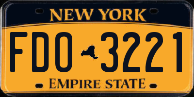 NY license plate FDO3221
