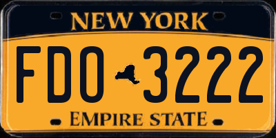NY license plate FDO3222