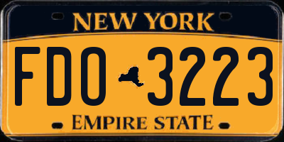 NY license plate FDO3223