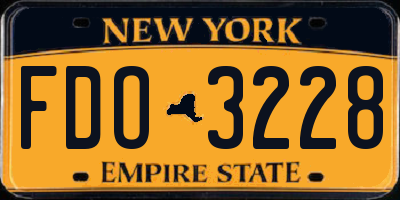 NY license plate FDO3228