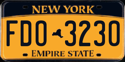 NY license plate FDO3230