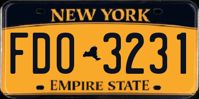 NY license plate FDO3231