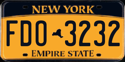 NY license plate FDO3232