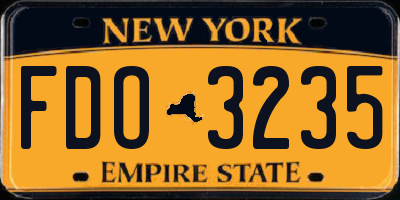 NY license plate FDO3235