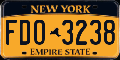 NY license plate FDO3238