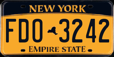 NY license plate FDO3242