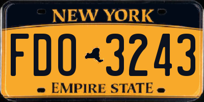 NY license plate FDO3243