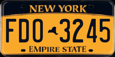 NY license plate FDO3245