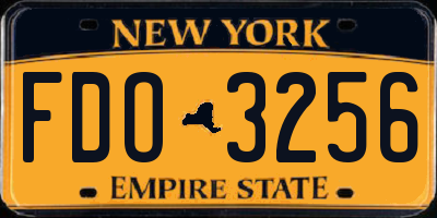 NY license plate FDO3256