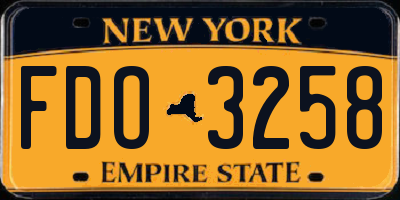 NY license plate FDO3258