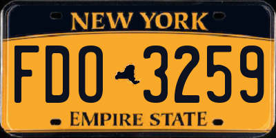 NY license plate FDO3259