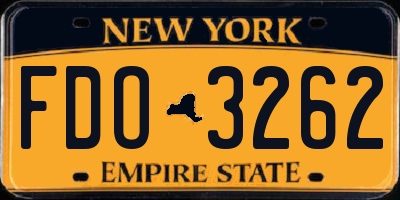 NY license plate FDO3262