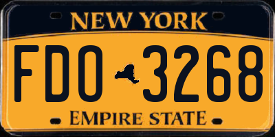NY license plate FDO3268