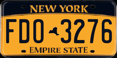 NY license plate FDO3276