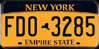 NY license plate FDO3285