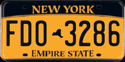 NY license plate FDO3286