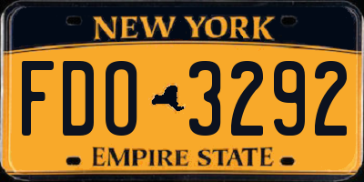 NY license plate FDO3292