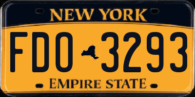 NY license plate FDO3293