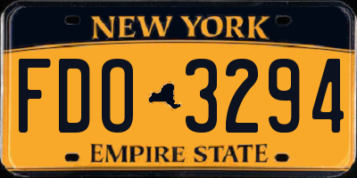 NY license plate FDO3294
