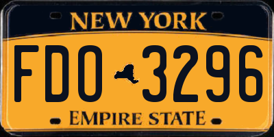 NY license plate FDO3296