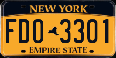 NY license plate FDO3301