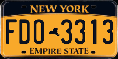 NY license plate FDO3313