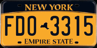 NY license plate FDO3315