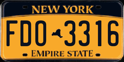 NY license plate FDO3316