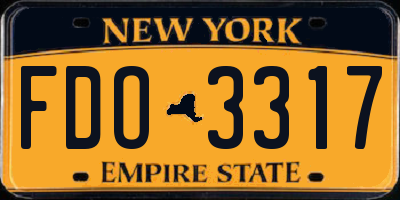 NY license plate FDO3317