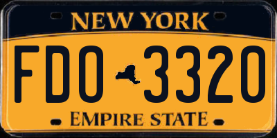 NY license plate FDO3320