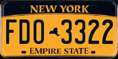 NY license plate FDO3322