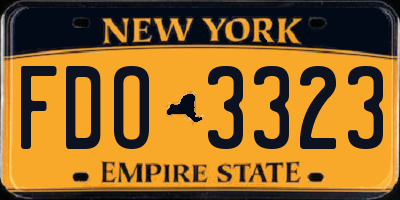 NY license plate FDO3323