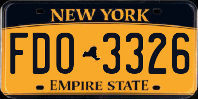 NY license plate FDO3326