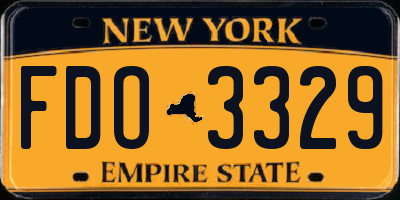 NY license plate FDO3329