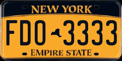 NY license plate FDO3333