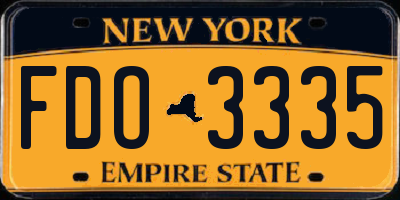 NY license plate FDO3335