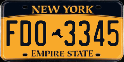 NY license plate FDO3345