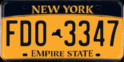 NY license plate FDO3347