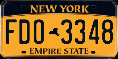 NY license plate FDO3348