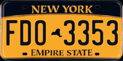 NY license plate FDO3353